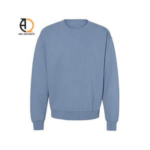 Sweat-shirts à manches longues grande taille en mélange élasthanne/coton, col mandarin, tricoté, motif uni teint pour la saison hivernale - Product Image 2