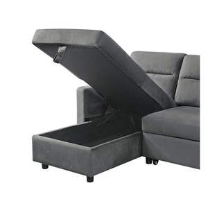81.5 edera \ "grigio scuro velluto reversibile divano divano componibile soggiorno mobili con Chaise portaoggetti e tasca laterale - Product Image 6