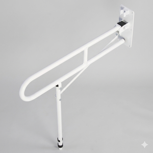Modern <b>Hinged</b> <b>Fold</b> Away Adjustable Height Wall Mount Safety Support Arm with Leg Aid for Bathroom Safety - Product Image 1