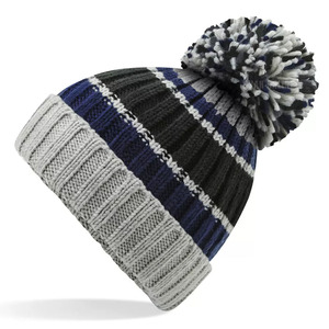 Striped Knit <b>Beanie</b> Hat <b>with</b> <b>Pom</b> <b>Pom</b> <b>Beanie</b> Casual Wear Winter Computer Knitted Unisex Wear <b>Beanie</b> Cold Weather Wear <b>Beanie</b> - Product Image 6