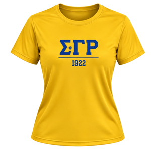 T-shirt d'entraînement personnalisé pour femmes Sigma Gamma Rho, col rond, manches courtes, vêtements de sport athlétiques, vente en gros - Product Image 1