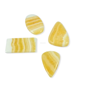 Wholesale Natural Yellow Calcite Cabochon Pendant Necklace Silver Plated Religious Style Charm Bezel Setting - Product Image 3