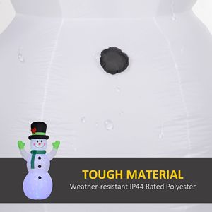 Pupazzo di Neve Natalizio Gonfiabile da 3 Metri con Cappello Nero e LED, Decorazione da Giardino per Esterni, Addobbi Natalizi Gonfiabili - Product Image 5