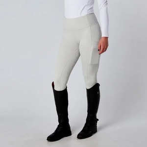 Leggings d'équitation pour femme en promotion, vêtements d'équitation sur mesure, collants de course avec fente en silicone intégrale et poche latérale - Product Image 2