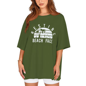 Camiseta personalizable de manga corta y cuello redondo para mujer, talla grande, transpirable, estampada, precio económico, OEM. - Product Image 1