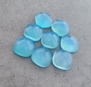 Calcedonia Azul Natural, Corte Cuadrado Tipo Cojín, Calibrada, Gema Suelta para Joyería - Product Image 5