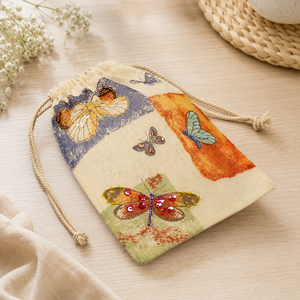 Bolsa de Algodón con Cordón Personalizada, 13x18 cm, con Diseño de Mariposa, para Regalos, Venta al Por Mayor, Fabricante OEM/ODM, Marca Privada - Product Image 6