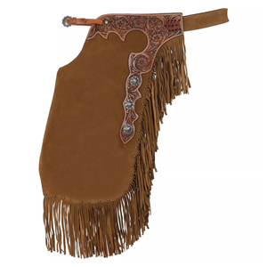 Chaps d'équitation en cuir de vachette de qualité supérieure pour cavaliers, style western cowboy, longueur intégrale, ajustement personnalisé, fabricant en gros - Product Image 2