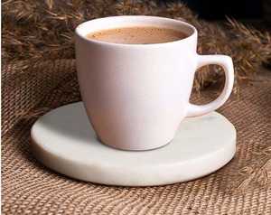 Premium White Marble Round Stone <b>Drink</b> <b>Coasters</b> <b>for</b> Home Office Table Decor - Product Image 2