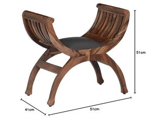 Mela <b>Bench</b> Made Of Solid Teak Wood High Quality With Dark Brown and Cushion For <b>Indoor</b> or Outdoor - Product Image 5