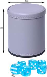 Vaso mezclador de dados de cuero hecho a mano, moldeado, apilable, para juegos de mesa, bar, pub, con 10 dados para Farkle, regalo para fiestas - Product Image 4