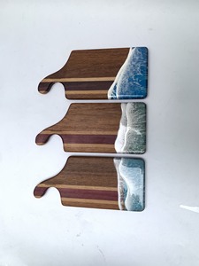 Ensemble de cuillères et spatules en bois bohèmes avec manches colorés, finition mate, ustensiles de cuisine durables - Product Image 2