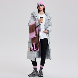 Manteau d'hiver long en duvet de canard, épais, imperméable, résistant au froid, à capuche, fermeture éclair, pour femme - Product Image 3