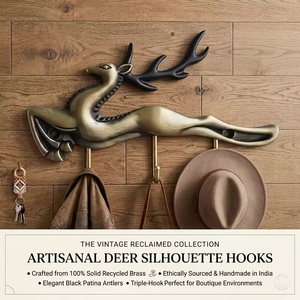 Ba Deer Wall Mounted Cast Iron Hook 1 Hook Handmade Animal Decorative Vintage Style Waterproof Adjustable Eco-Friendly - Product Image 3