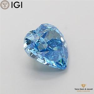 Diamant de laboratoire cultivé CVD, taille cœur, certifié IGI, couleur bleu vif fantaisie, clarté VS2, 2,00 carats, parfait pour la personnalisation - Product Image 3