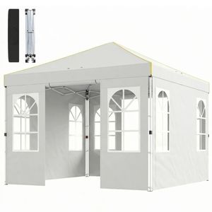 Tenda Bianca con Tettoia, Riparo Portatile per Campeggio, Padiglione, Pergola e Gazebo - Prodotto Ibrido - Product Image 5