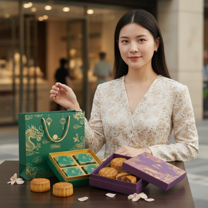 Eco Friendly Custom Printing Personalized <b>Box</b> Mid Autumn Festival Mooncake Packaging <b>Box</b> for Food Grade Gift Packaging - Product Image 3