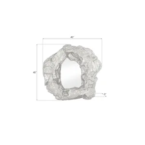 Sculpture murale en aluminium, miroir abstrait irrégulier, décoration minimaliste pour la maison, œuvre d'art pour le salon, emballage en une seule pièce - Product Image 2