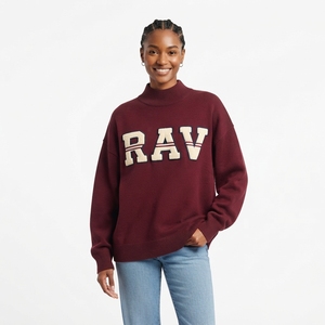 Sudadera Casual de Cuello Alto para Mujer, Holgada y Oversize, con Diseño Gráfico de Letras Griegas Bordadas Personalizadas - Product Image 3