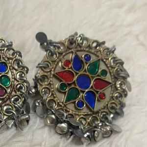 Bague afghane colorée, multicolores, en verre, réglable, style ethnique tribal bohème, faite à la main, bijoux kuchi pour femmes - Product Image 4