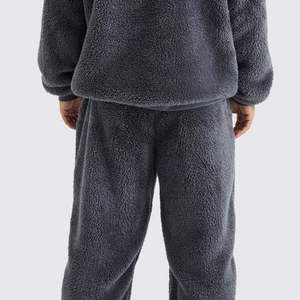 Ensemble sweat à capuche et jogging unisexe en polaire Sherpa chaud pour l'hiver, tenue de détente surdimensionnée en peluche - Product Image 6