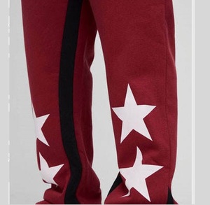 Pantalones de chándal holgados de forro polar lisos para hombre con cordón, transpirables y acampanados - Product Image 2