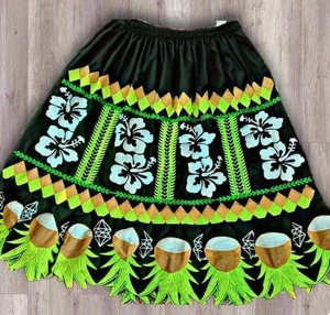 Falda Hawaiana Polinesiana Micronesiana Tradicional Bordada para Mujer, Personalizada, de Alta Calidad, en Spandex y Poliéster, para Todas las Temporadas - Product Image 1