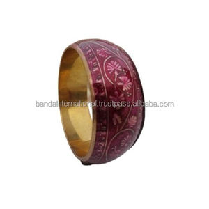 Artificial Jewelry Bangle Woman Bangle Jewellery With Gold Finished & Flower Print For <b>Women</b> Wearing . - Product Image 6