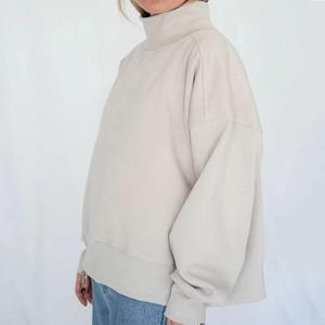 Custom Women <b>Mock</b> <b>Neck</b> Sweatshirt Oversized Pullover Fleece Casual Long Sleeve Streetwear <b>Top</b> - Product Image 5