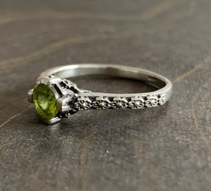 <b>Dainty</b> Statement Peridot <b>Ring</b> (2.0 Grams) Adjustable Size Gemstone <b>Ring</b> with Invisible Setting for Everyday Wear - Product Image 3