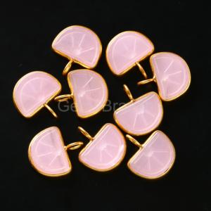Pink Chalcedony Orange Fruit Carved Gemstone <b>Charm</b> Pendant 14x10MM Gold Vermeil Healing Crystal Jewelry Chalcedony Pendant Bulk - Product Image 6