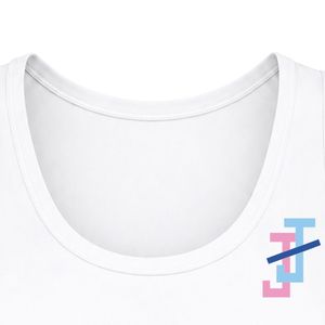 Women's <b>White</b> Sleeveless Tank Top with JJ Logo Embroidery Crew Neck Athletic Fitness Gym Workout <b>Shirt</b> for Women Sportswear - Product Image 2
