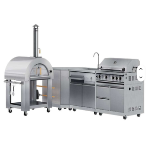 Cocina Modular Industrial para Exteriores, Horno de Pizza a Leña, Parrilla para Barbacoa, Gabinete, Fregadero de Esquina, Acero Inoxidable, ODM - Product Image 2