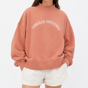 Sweat-shirt tendance pour femme à col montant en molleton de coton, coupe décontractée, vêtements de style décontracté, vente en gros, fabricant - Product Image 1