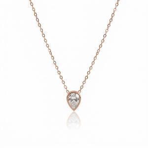 Colgante de compromiso solitario con diamante cultivado en laboratorio de 0.50 ct, corte pera, engaste de bisel en forma de lágrima, en oro puro de 10K/14K, regalo para ella. - Product Image 3