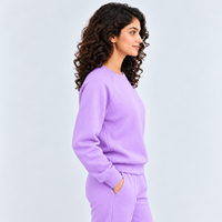 Sweat-shirt pour femme de qualité supérieure avec doublure en polaire brossée, chaleur confortable, texture douce, poignets côtelés, coupe élégante, fabrication OEM