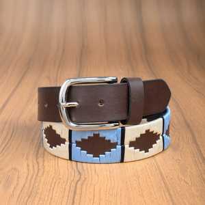 High Quality Top Grain Leather Embroidered <b>Belt</b> for Men Women Vintage Polo Dress Style Camouflage Pattern Alloy Buckle Wholesale - Product Image 1