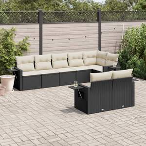 Conjunto de Sofás para Patio en Negro y Blanco Crema, Colección de Muebles Elegantes para Exteriores - Product Image 1