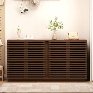 Credenza in Legno Massello per Soggiorno 59.92" L x 15.75" P x 29" H, Mobile Buffet per Sala da Pranzo con Ante in Legno Massello - Product Image 4