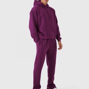 Ensemble de survêtement pour homme en coton respirant avec cordon de serrage, pantalon de jogging, logo personnalisé, vêtements de sport d'hiver - Product Image 1