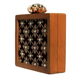 Bolso de mano de madera con lentejuelas color vino y bordados, elegante para la noche, para mujer, para ocasiones formales y festivas. - Product Image 2