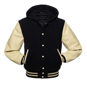 Durable Wool Vinyl Varsity Jacket Stand Collar Fashionable for Casual Wear Outdoor Activities Front Embroidery Logo Decoration - Product Image 2