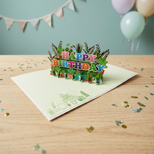 Carte de vœux pop-up florale joyeux anniversaire, découpe de papier artisanale, vente en gros, artisanat papier personnalisé, cadeau d'anniversaire, lettres - Product Image 4