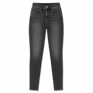 Jean vintage taille haute coupe droite Alpha Cut pour femme en denim extensible, effet sculptant, coupe régulière, été automne OEM ODM - Product Image 2
