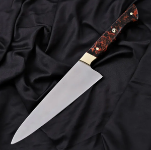 Couteau de chef professionnel LEGACY BLADES en acier au carbone, manche en acier inoxydable durable, couteau de cuisine forgé, finition haute brillance - Product Image 5