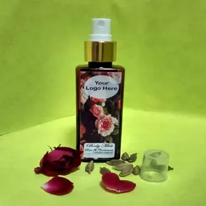 Customized Natural Rose Water Facial Tonic Mist Spray in Square Shaped Plastic Bottles with Fine Spray Pump