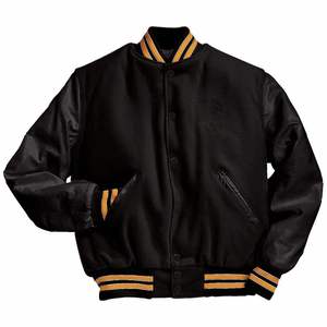 Men's <b>Red</b> Varsity <b>Jacket</b> Cotton/Polyester Preppy Style Stand Collar Regular Sleeve Letter Pattern Button Closure Winter Wear - Product Image 4