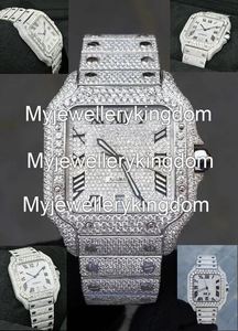 Montre Iced Out VVS Moissanite Baguette, Montre-bracelet automatique pour homme, Montre de luxe sertie de diamants pour lui - Product Image 2