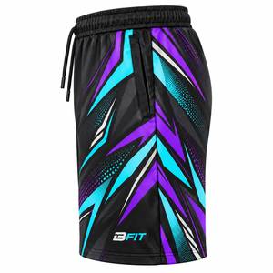 <b>Mens</b> Custom Sublimated Athletic <b>Shorts</b> Eco-Friendly Breathable Geometric <b>Pattern</b> Side Pockets Quick Dry Gym Running Training - Product Image 5
