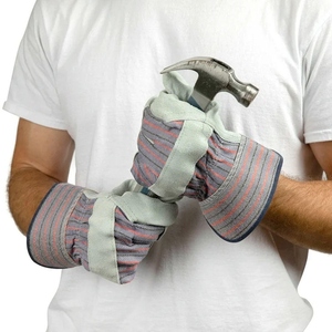 Gants de travail en cuir de vachette pleine fleur robustes de qualité supérieure, certifiés CE, anti-coupure, 11 oz, pour la sécurité industrielle et la protection des mains - Product Image 5